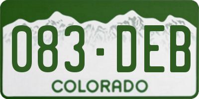 CO license plate 083DEB