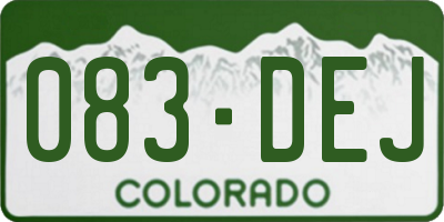 CO license plate 083DEJ