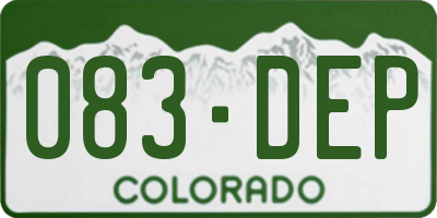 CO license plate 083DEP
