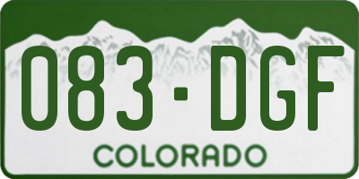 CO license plate 083DGF