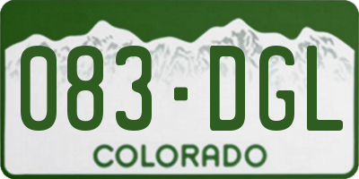 CO license plate 083DGL