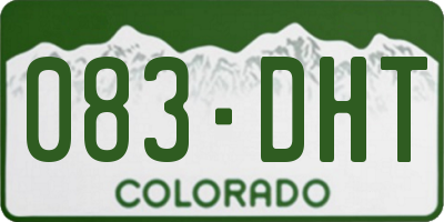 CO license plate 083DHT