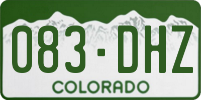 CO license plate 083DHZ