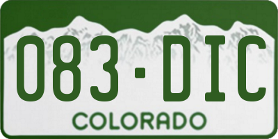 CO license plate 083DIC