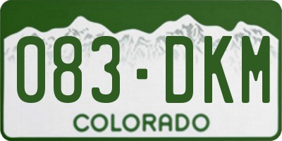 CO license plate 083DKM