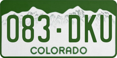 CO license plate 083DKU