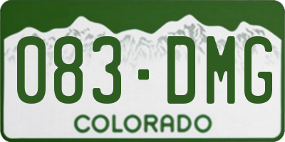 CO license plate 083DMG