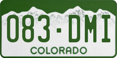 CO license plate 083DMI