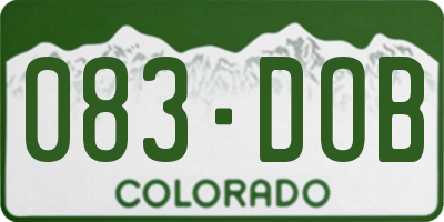 CO license plate 083DOB