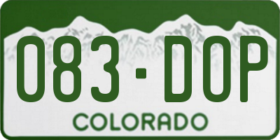 CO license plate 083DOP