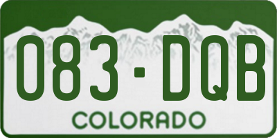 CO license plate 083DQB