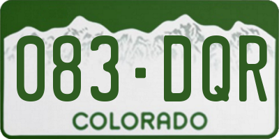 CO license plate 083DQR