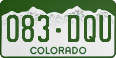 CO license plate 083DQU
