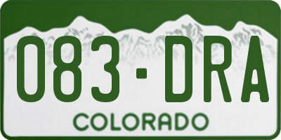 CO license plate 083DRA