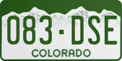 CO license plate 083DSE