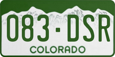 CO license plate 083DSR