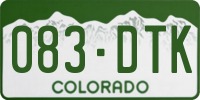 CO license plate 083DTK
