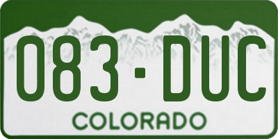 CO license plate 083DUC
