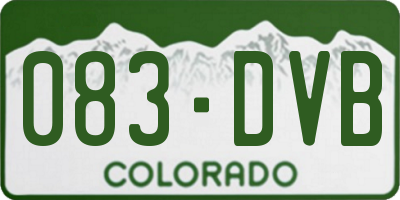 CO license plate 083DVB