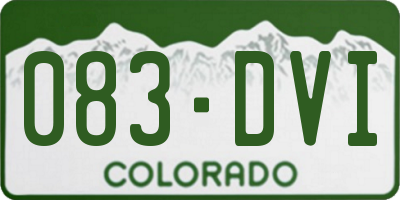 CO license plate 083DVI