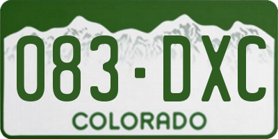 CO license plate 083DXC
