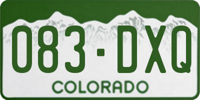 CO license plate 083DXQ