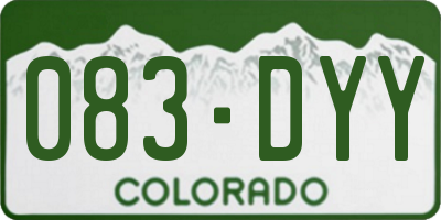 CO license plate 083DYY