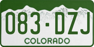 CO license plate 083DZJ