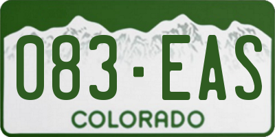 CO license plate 083EAS