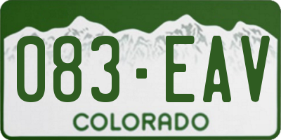 CO license plate 083EAV