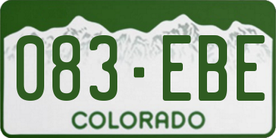 CO license plate 083EBE