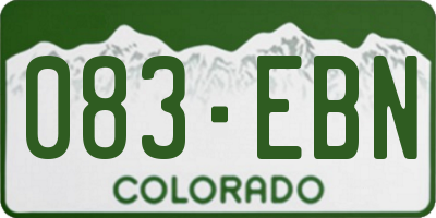 CO license plate 083EBN