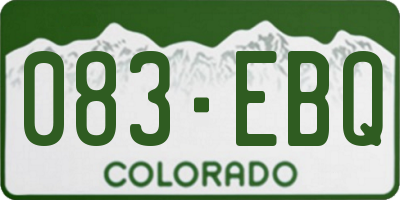 CO license plate 083EBQ