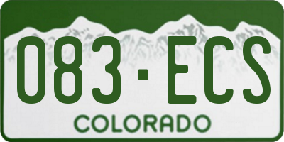 CO license plate 083ECS