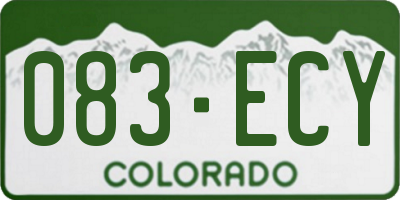CO license plate 083ECY
