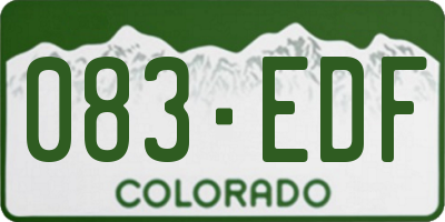 CO license plate 083EDF