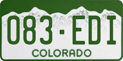 CO license plate 083EDI