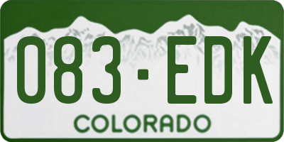 CO license plate 083EDK