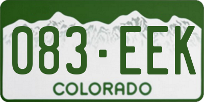 CO license plate 083EEK