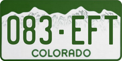CO license plate 083EFT
