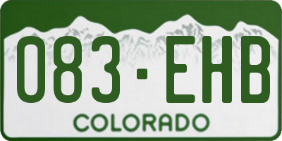 CO license plate 083EHB
