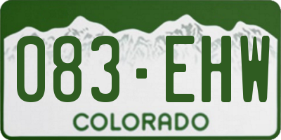 CO license plate 083EHW