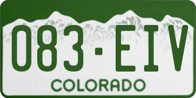 CO license plate 083EIV