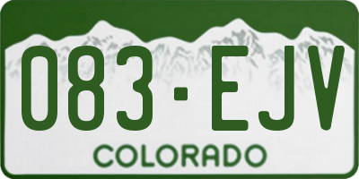 CO license plate 083EJV