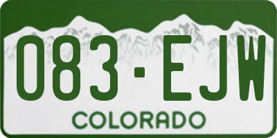 CO license plate 083EJW