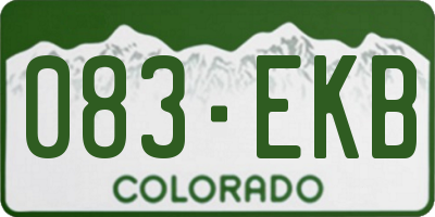 CO license plate 083EKB