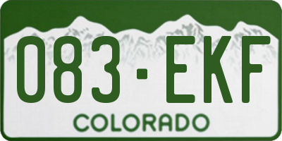 CO license plate 083EKF