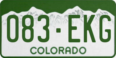 CO license plate 083EKG