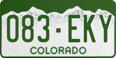 CO license plate 083EKY