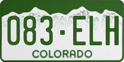 CO license plate 083ELH